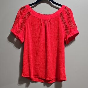 Skies Are Blue Scarlet Crochet Detail Blouse